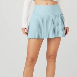 Alo Yoga Pleated Grand Slam Tennis Skort In Chalk Blue  - Size M NWT